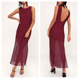 Burgundy Maxi with Low Cut Back